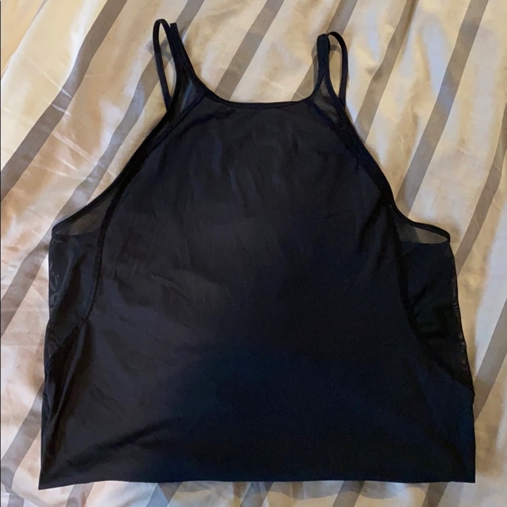 NWOT Black Lululemon Sheer Yoga Top